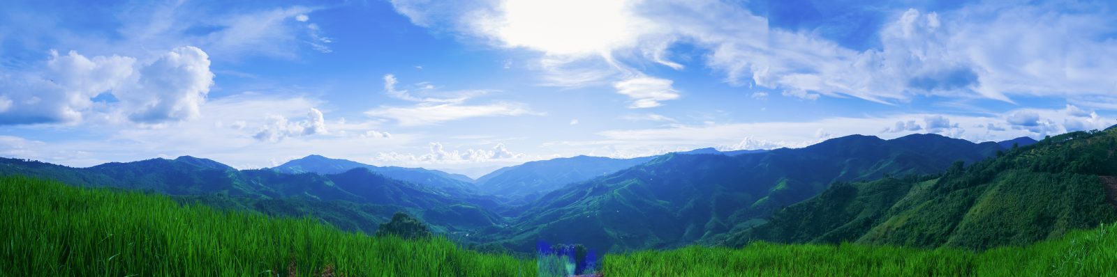 Landscape natural beautiful mountains and blue sky panorama